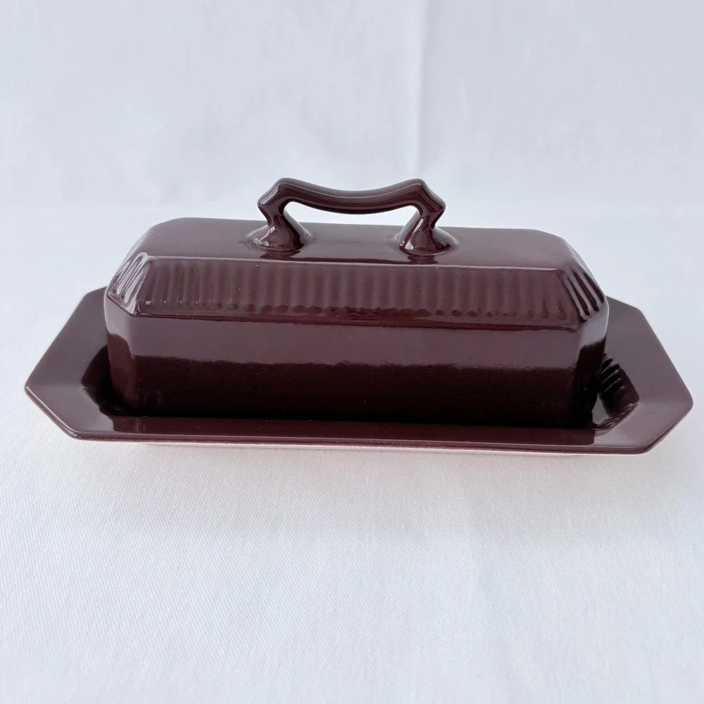 Vintage‎ Japan Independence 1776 Pattern Ironstone Butter Dish One Size Brown